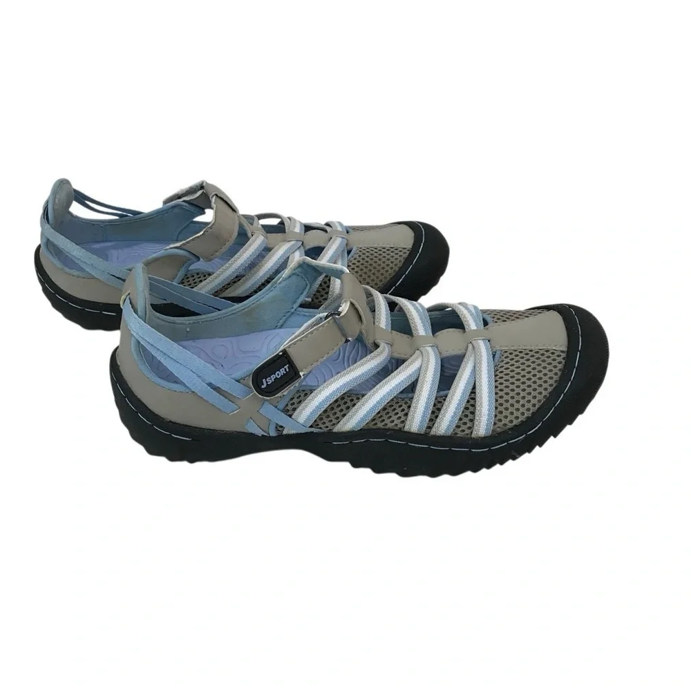 JSport by Jambu 7M Marley Slip one Sneakers Flats Blue Gray Mesh